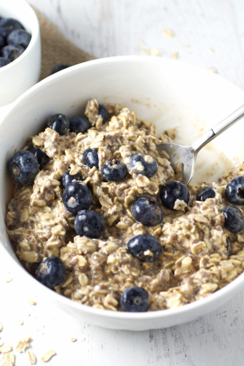 Blueberry Pie Overnight Oats - Spinach for Breakfast