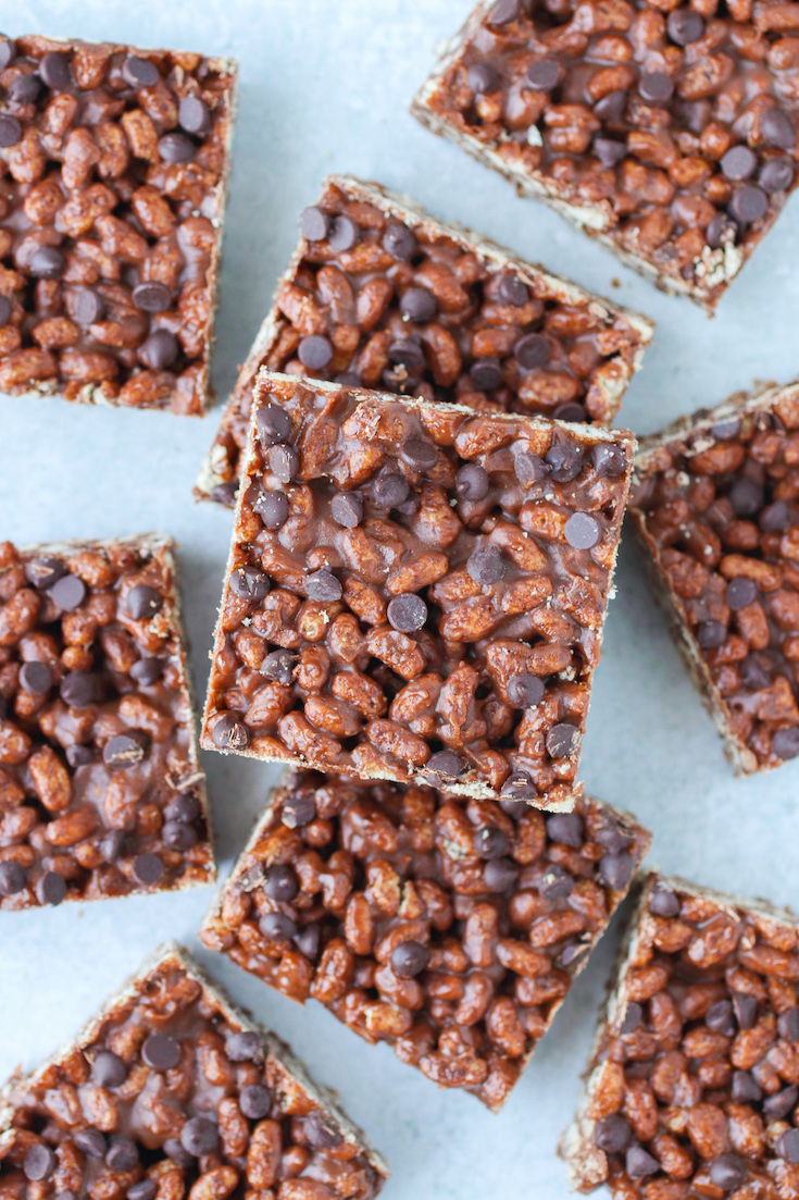 Chocolate Peanut Butter Rice Krispie Treats - Spinach for Breakfast